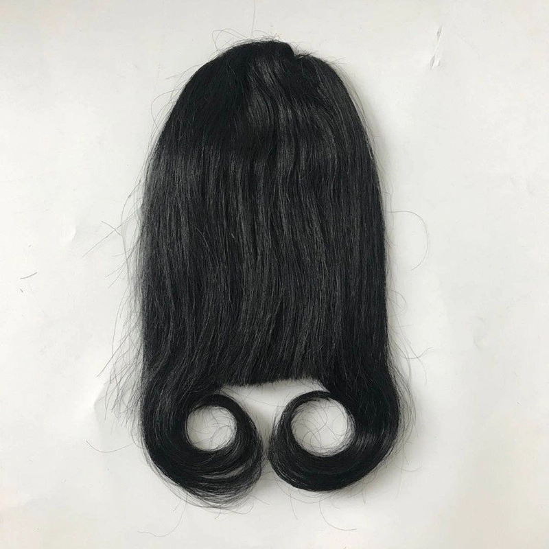Clip in bang human hair extensions for black hair HJ 025